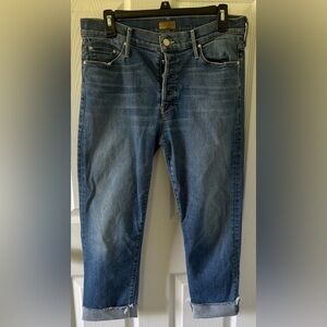 COPY - Mother The Vagabond crop fray jeans. Sz 28.